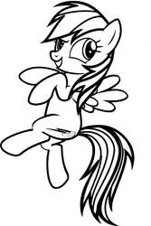 Size: 1099x1648 | Tagged: safe, derpibooru import, official, part of a set, rainbow dash, pegasus, pony, coloring book, dreamworks face, flying, hearth's warming eve coloring book, image, indexed png, monochrome, png, scan, simple background, solo, stock vector, white background