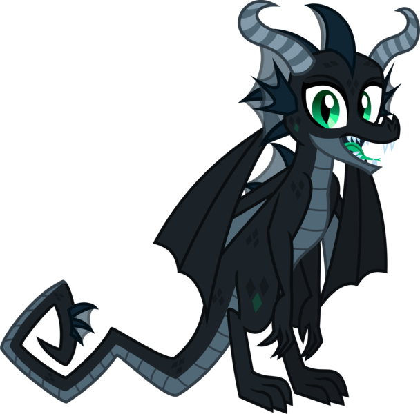 Size: 1709x1686 | Tagged: safe, artist:lightningbolt, derpibooru import, oc, oc:pyrolysis, unofficial characters only, dragon, .svg available, claws, derpibooru exclusive, dragon wings, fangs, fins, folded wings, forked tongue, horns, image, looking at you, male, open mouth, png, scales, simple background, slit eyes, solo, standing, tail, tongue out, transparent background, vector, wings