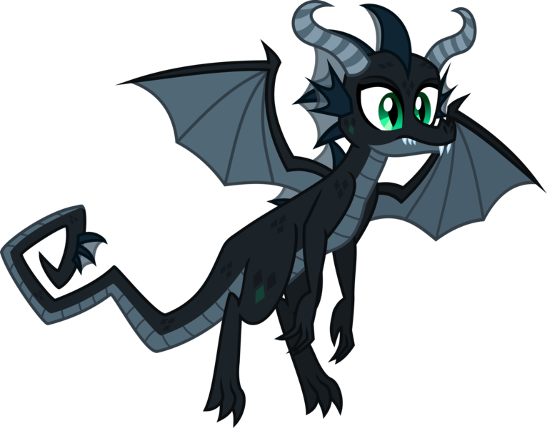 Size: 2192x1716 | Tagged: safe, artist:lightningbolt, derpibooru import, oc, oc:pyrolysis, unofficial characters only, dragon, claws, derpibooru exclusive, dragon wings, fangs, fins, flying, horns, image, male, png, scales, simple background, slit eyes, solo, spread wings, .svg available, tail, transparent background, vector, wings