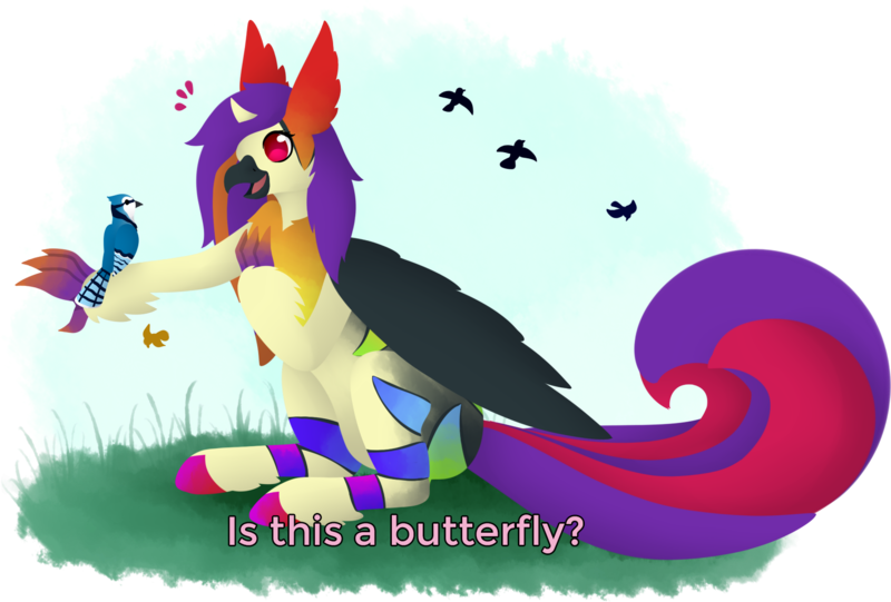 Size: 1669x1129 | Tagged: safe, artist:the-dreepy-mom, derpibooru import, oc, oc:techna, bird, hippogriff, female, image, is this a pigeon, meme, png, solo