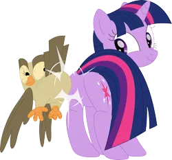 Size: 3562x3317 | Tagged: safe, artist:porygon2z, derpibooru import, owlowiscious, twilight sparkle, bird, owl, pony, unicorn, butt, butt to butt, butt touch, duo, duo female, female, image, plot, png, simple background, transparent background, unicorn twilight, vector