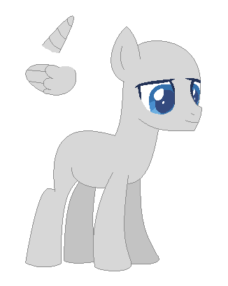 Size: 326x410 | Tagged: safe, artist:somecoconut, derpibooru import, oc, unofficial characters only, earth pony, pony, bald, base, earth pony oc, horn, image, male, png, simple background, smiling, solo, stallion, white background, wings