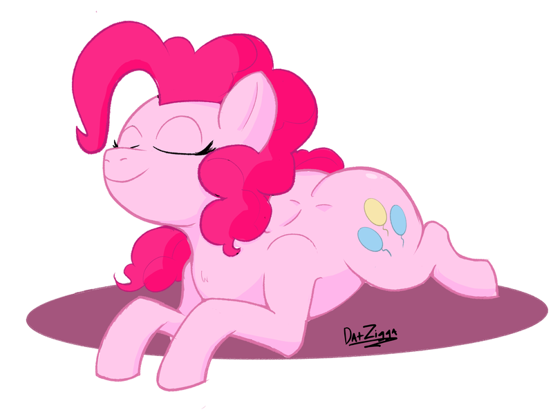 Size: 4098x3072 | Tagged: safe, artist:datzigga, derpibooru import, pinkie pie, earth pony, pony, balloonbutt, butt, cute, diapinkes, eyes closed, image, lying down, png, solo