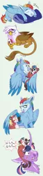 Size: 1500x6053 | Tagged: safe, artist:owlcoholik, derpibooru import, gilda, rainbow dash, twilight sparkle, twilight sparkle (alicorn), oc, oc:heathcliff, alicorn, gryphon, hippogriff, pony, egg, glasses, image, interspecies offspring, magical lesbian spawn, offspring, parent:gilda, parent:rainbow dash, parents:gildash, png