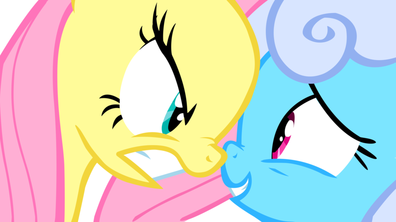 Size: 5500x3094 | Tagged: safe, derpibooru import, fluttershy, linky, shoeshine, pegasus, pony, putting your hoof down, season 2, angry, boop, duo, duo female, female, flutterbitch, grin, gritted teeth, image, nervous, nervous grin, nose to nose, noseboop, png, simple background, smiling, transparent background, vector
