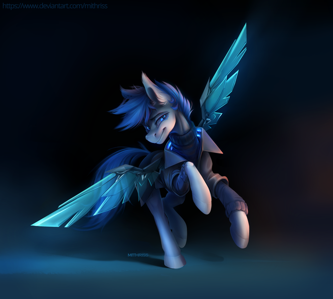 Size: 3899x3509 | Tagged: safe, artist:mithriss, derpibooru import, oc, unofficial characters only, earth pony, pony, artificial wings, augmented, image, png, solo, wings