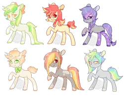 Size: 900x700 | Tagged: safe, artist:lavvythejackalope, derpibooru import, oc, unofficial characters only, earth pony, pony, unicorn, base used, bow, bowtie, clothes, earth pony oc, female, hair bow, hair over one eye, hoof polish, horn, image, male, mare, multicolored hair, png, rainbow hair, raised hoof, simple background, smiling, socks, stallion, transparent background, unicorn oc