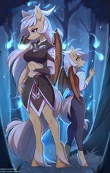 Size: 1919x3006 | Tagged: safe, artist:fensu-san, derpibooru import, oc, unofficial characters only, anthro, bat pony, bat pony oc, bat wings, horns, image, png, wings, wisp