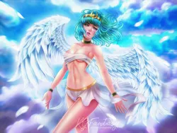 Size: 1000x750 | Tagged: suggestive, artist:kgfantasy, derpibooru import, somnambula, human, commission, humanized, image, jpeg, winged humanization, wings