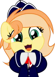 Size: 3558x5000 | Tagged: safe, artist:jhayarr23, derpibooru import, oc, oc:fruitlines, unofficial characters only, earth pony, pony, clothes, flight attendant, image, looking at you, png, smiling, smiling at you, solo, stewardess, uniform