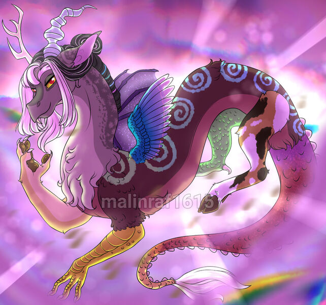 Size: 1280x1196 | Tagged: safe, artist:malinraf1615, derpibooru import, discord, alternate hairstyle, beard, facial hair, image, jpeg, male, markings, redesign, solo