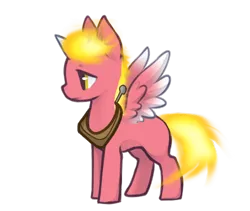 Size: 500x422 | Tagged: safe, artist:snini9, derpibooru import, oc, unofficial characters only, alicorn, pony, alicorn oc, base used, crack ship offspring, horn, image, mane of fire, offspring, parent:big macintosh, parent:daybreaker, png, simple background, solo, transparent background, wings, yoke