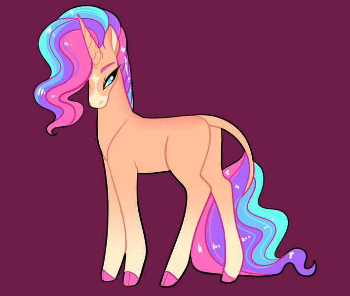 Size: 2600x2200 | Tagged: safe, artist:loryska, derpibooru import, oc, pony, unicorn, female, image, magical lesbian spawn, mare, offspring, parent:rarity, parent:sunset shimmer, parents:sunsarity, png, simple background, solo