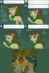 Size: 1302x1954 | Tagged: safe, artist:toadstool-prancer, derpibooru import, doctor whooves, time turner, oc, oc:tantamount, pony, disguise, disguised changeling, drool, green sclera, image, png, tantamount time turner, zecora's hut