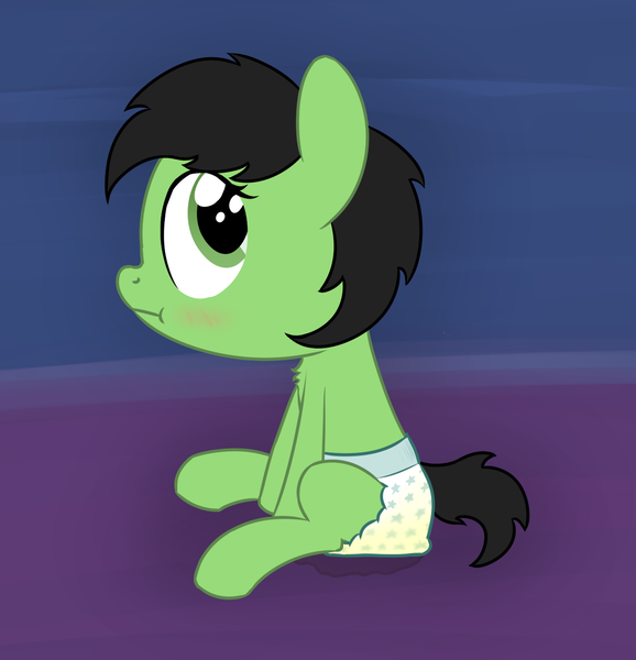 Size: 1376x1428 | Tagged: questionable, artist:craftycirclepony, derpibooru import, oc, oc:anonfilly, unofficial characters only, pony, :t, accident, adoranon, blushing, chest fluff, cute, diaper, diaper fetish, female, fetish, filly, image, leaking, leaky diaper, looking away, looking back, png, puddle, pullup (diaper), sitting, solo, twilight's castle, urine, wet diaper, wetness indicator