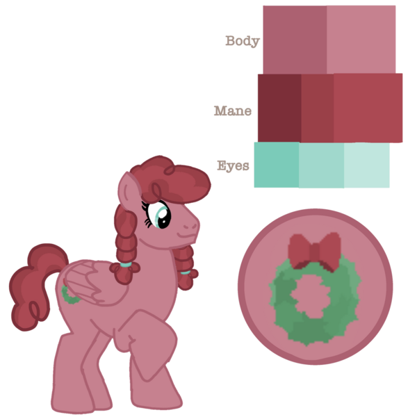 Size: 1024x1024 | Tagged: safe, artist:box-of-ideas, artist:russmindjk, derpibooru import, oc, oc:festive core, pegasus, pony, base used, braided pigtails, cutie mark, female, image, mare, offspring, parent:big macintosh, parent:marble pie, parents:marblemac, png, reference sheet, simple background, transparent background