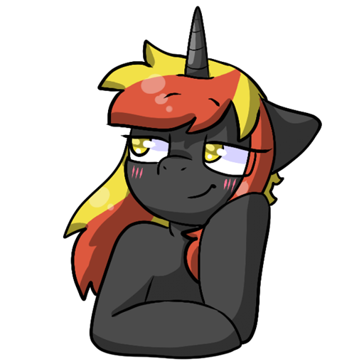 Size: 512x512 | Tagged: safe, artist:alex69vodka, derpibooru import, oc, oc:java, unofficial characters only, pony, unicorn, blushing, female, image, png, simple background, sticker, transparent background