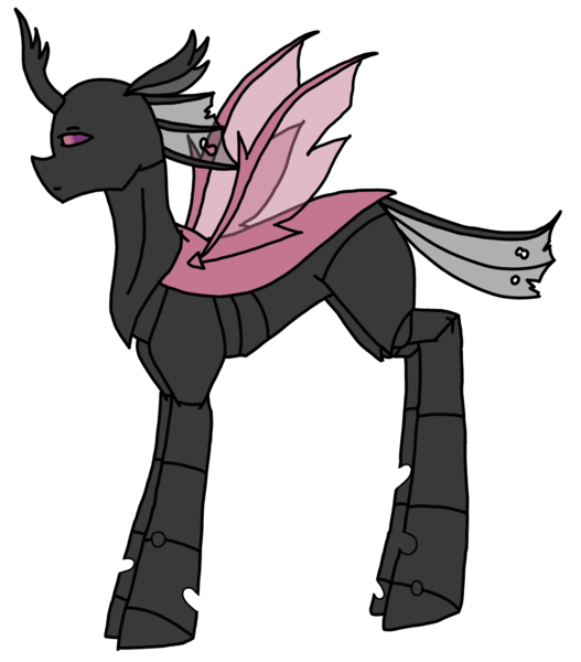 Size: 2544x2897 | Tagged: safe, alternate version, artist:agdapl, derpibooru import, changeling, changelingified, crossover, female, image, miss pauling, png, simple background, species swap, team fortress 2, transparent background