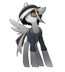 Size: 1505x1682 | Tagged: safe, artist:starlightspark, derpibooru import, spot, oc, oc:serendipity, unofficial characters only, pegasus, pony, clothes, crisis equestria, female, filly, image, jacket, pegasus oc, png, simple background, solo, transparent background, wings