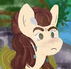 Size: 1280x1242 | Tagged: safe, artist:amynewblue, derpibooru import, ponified, pony, aloy, drama, hire fans lol, horizon zero dawn, image, jpeg, meme, parody