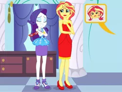 Size: 2816x2112 | Tagged: safe, derpibooru import, rarity, sunset shimmer, oc, oc:sunrise shimmer, equestria girls, image, jpeg