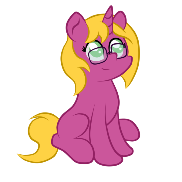 Size: 3000x3000 | Tagged: safe, artist:bryastar, derpibooru import, oc, oc:bright star, pony, unicorn, female, filly, glasses, image, png, sit