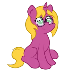 Size: 3000x3000 | Tagged: safe, artist:bryastar, derpibooru import, oc, oc:bright star, pony, unicorn, female, filly, glasses, image, png, sit