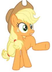 Size: 854x1180 | Tagged: safe, artist:gmaplay, derpibooru import, applejack, earth pony, pony, spike at your service, applejack's hat, cowboy hat, female, hat, image, png, raised leg, simple background, solo, teeth, transparent background, vector