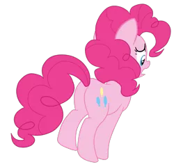 Size: 1973x1896 | Tagged: safe, artist:gmaplay, derpibooru import, pinkie pie, earth pony, pony, balloonbutt, butt, female, hopping, image, open mouth, plot, png, simple background, solo, transparent background, vector