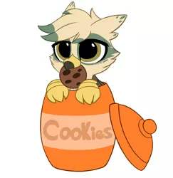 Size: 1987x2048 | Tagged: safe, artist:kittyrosie, derpibooru import, oc, oc:dillinger, unofficial characters only, gryphon, blushing, chibi, cookie, cookie jar, cute, food, griffon oc, high res, image, jpeg, male, ocbetes, solo