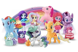 Size: 1400x930 | Tagged: safe, derpibooru import, official, applejack, fluttershy, pinkie pie, princess celestia, rainbow dash, rarity, twilight sparkle, twilight sparkle (alicorn), alicorn, earth pony, human, pegasus, pony, equestria girls, my little pony: pony life, bottle, bus, clothes, cutie mark crew, g1, g4, generation leap, glitter, image, looking at you, mane six, merchandise, png, rainbow, self ponidox, simple background, statue of liberty, toy, transparent background