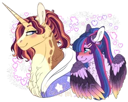 Size: 1060x848 | Tagged: safe, artist:malinraf1615, derpibooru import, oc, oc:astral moonshadow, oc:diamond wings, pegasus, pony, unicorn, bust, colored wings, image, multicolored wings, offspring, parent:flash sentry, parent:starlight glimmer, parent:sunburst, parent:twilight sparkle, parents:flashlight, parents:starburst, png, portrait, simple background, transparent background, wings