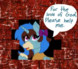 Size: 1800x1600 | Tagged: safe, artist:heartsy-artsy-pony, derpibooru import, oc, oc:heartistry, brick wall, commission, commissioner:reversalmushroom, edgar allan poe, funny, image, immurement, meme, png, the cask of amontillado