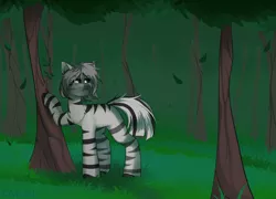 Size: 1960x1408 | Tagged: safe, artist:mediasmile666, derpibooru import, oc, unofficial characters only, zebra, forest, grass, image, png, solo, standing, tree, zebra oc