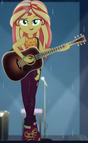 Size: 309x504 | Tagged: safe, derpibooru import, screencap, sunset shimmer, equestria girls, equestria girls series, let it rain, spoiler:eqg series (season 2), cropped, guitar, image, musical instrument, png, solo