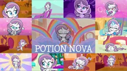 Size: 4344x2444 | Tagged: safe, derpibooru import, edit, edited screencap, editor:quoterific, screencap, potion nova, alicorn, pony, unicorn, all that jitters, meet potion nova!, my little pony: pony life, pony surfin' safari, spoiler:pony life s01e10, spoiler:pony life s01e14, spoiler:pony life s01e15, animation error, female, high res, image, levitation, magic, mare, png, rainbow, self-levitation, telekinesis