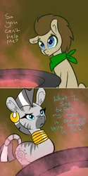 Size: 650x1302 | Tagged: safe, artist:toadstool-prancer, derpibooru import, doctor whooves, time turner, zecora, oc, oc:tantamount, pony, zebra, cauldron, disguise, disguised changeling, image, png, tantamount time turner