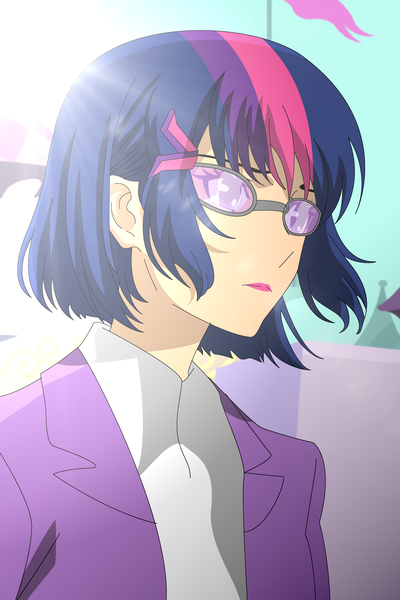 Size: 2500x3750 | Tagged: safe, artist:tokyo72, derpibooru import, twilight sparkle, human, alternate hairstyle, female, glasses, humanized, image, png, solo