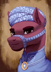 Size: 1500x2131 | Tagged: safe, artist:mrscroup, derpibooru import, oc, unofficial characters only, saddle arabian, equestria at war mod, clothes, ear fluff, image, jpeg, male, saddle arabian outfit, turban