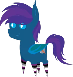 Size: 5795x6073 | Tagged: safe, artist:tikibat, derpibooru import, oc, oc:stardust, oc:stardust(cosmiceclipse), unofficial characters only, bat pony, pony, absurd resolution, bat pony oc, bat wings, clothes, derpibooru exclusive, ear fluff, fangs, image, male, membranous wings, png, pointy ponies, simple background, slit eyes, slit pupils, smiling, socks, solo, stallion, striped socks, transparent background, wings