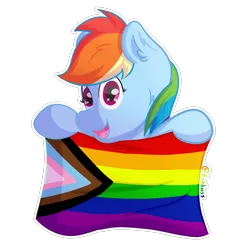 Size: 1800x1800 | Tagged: safe, artist:exobass, derpibooru import, rainbow dash, pegasus, commission, female, females only, holding, image, png, pride, pride flag, pride month, rainbow flag, solo, solo female, ych example, ych result, your character here