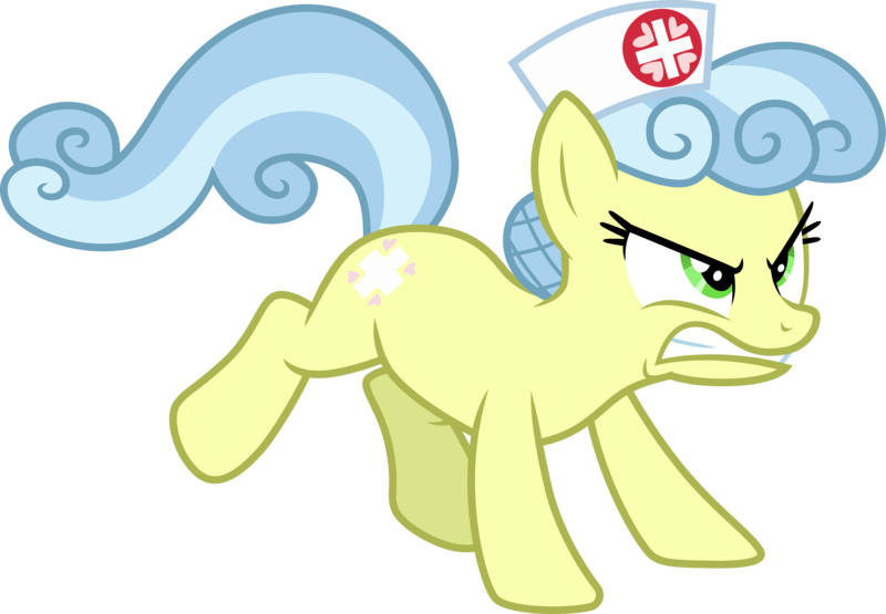 Size: 4324x3000 | Tagged: safe, artist:cloudyglow, derpibooru import, nurse coldheart, nurse snowheart, earth pony, pony, read it and weep, .ai available, angry, cutie mark, female, green eyes, high res, image, mare, nurse, png, simple background, solo, transparent background, vector