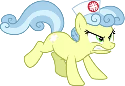 Size: 4324x3000 | Tagged: safe, artist:cloudyglow, derpibooru import, nurse coldheart, nurse snowheart, earth pony, pony, read it and weep, .ai available, angry, cutie mark, female, green eyes, high res, image, mare, nurse, png, simple background, solo, transparent background, vector