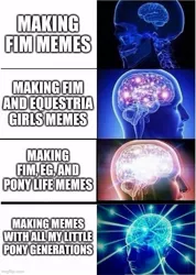 Size: 500x701 | Tagged: safe, derpibooru import, expanding brain, image, jpeg, meme, meta, no pony