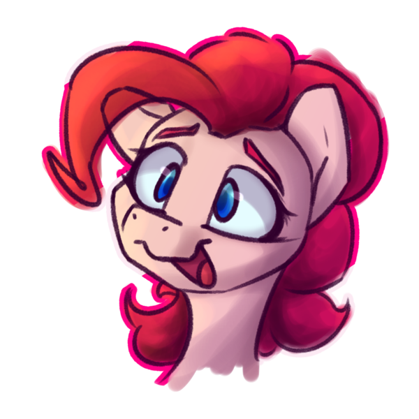Size: 1500x1500 | Tagged: safe, artist:packy paca, derpibooru import, pinkie pie, pony, bust, image, png, simple background, smiling, solo, transparent background