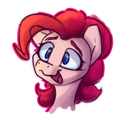 Size: 1500x1500 | Tagged: safe, artist:packy paca, derpibooru import, pinkie pie, pony, bust, image, png, simple background, smiling, solo, transparent background