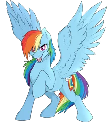 Size: 2100x2340 | Tagged: safe, artist:not-ordinary-pony, derpibooru import, rainbow dash, pegasus, pony, derpibooru exclusive, female, high res, image, mare, png, simple background, smiling, solo, spread wings, transparent background, wings