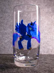 Size: 774x1033 | Tagged: safe, alternate version, artist:malte279, derpibooru import, princess luna, craft, glass engraving, glass painting, image, jpeg