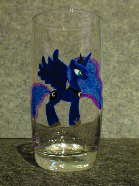 Size: 3285x4380 | Tagged: safe, alternate version, artist:malte279, derpibooru import, princess luna, craft, glass engraving, glass painting, image, jpeg