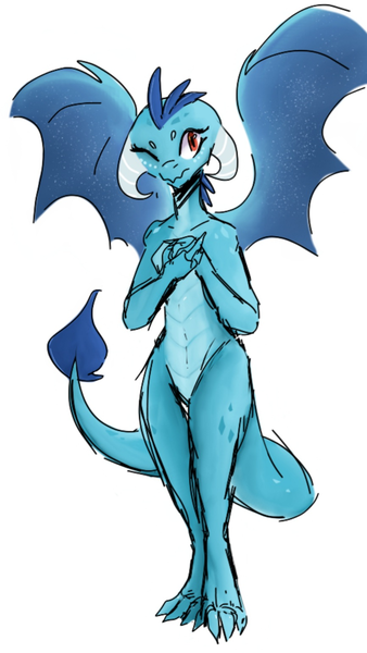 Size: 866x1539 | Tagged: safe, artist:zigragirl, derpibooru import, princess ember, dragon, cute, digital art, dragoness, emberbetes, female, image, looking at you, one eye closed, png, simple background, solo, standing, white background, wink, winking at you